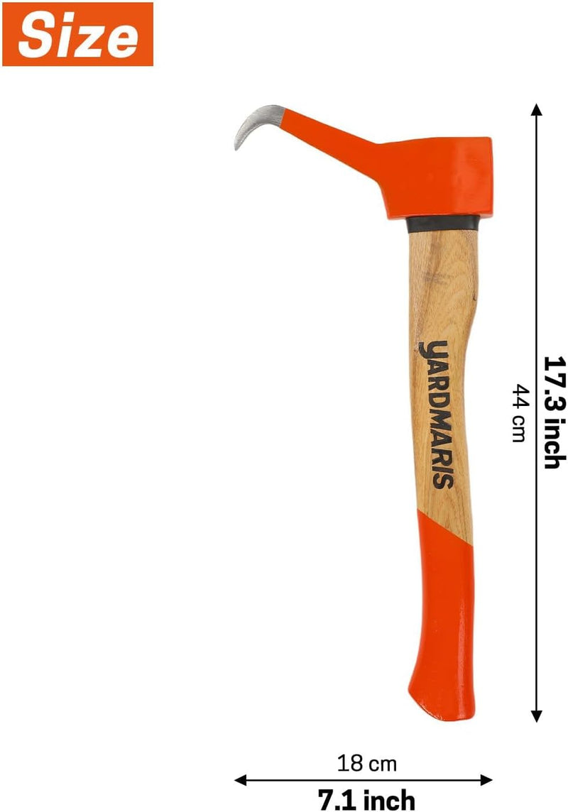 17.3in Pickaroon Logging Tool, Hookaroon Logging Tool, Ergonomic Anti-Slip Handle Lightweight Forestry Pick Tool for Dragging and Stacking Firewood