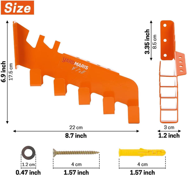 Chainsaw Chain Hanger, Chainsaw Chain Wall Mount with 5 Hooks, Heavy Duty Chainsaw Chain Holder, Chainsaw Chain Storage Rack, Chainsaw Accessories Garage Shed Organizer