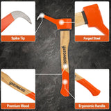 17.3in Pickaroon Logging Tool, Hookaroon Logging Tool, Ergonomic Anti-Slip Handle Lightweight Forestry Pick Tool for Dragging and Stacking Firewood