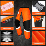 Chainsaw Chaps 8 Layers Heavy Duty Chain Saw Pants Safety Apron with Adjustable Waist and Pocket for Men/Women, Classic C