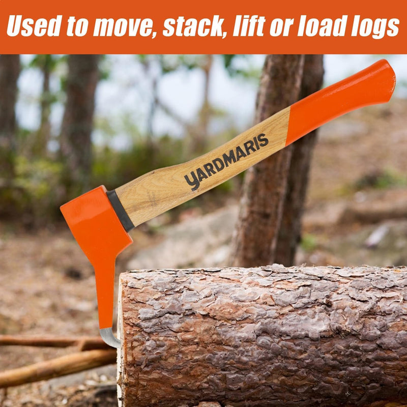 17.3in Pickaroon Logging Tool, Hookaroon Logging Tool, Ergonomic Anti-Slip Handle Lightweight Forestry Pick Tool for Dragging and Stacking Firewood
