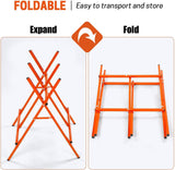 Log Saw Horse, Foldable Steel Sawbuck, 10.6 in Diameter Wood Cutting Stand, Adjustable Sawhorse for Firewood Logging