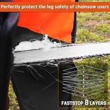 8 Layers Chainsaw Chaps, Heavy Duty Chain Saw Safety Equipment with Adjustable Belt and Gear Pocket, Classic D