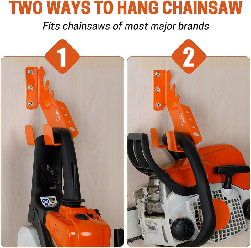 Chainsaw Holder, Heavy Duty Chainsaw Wall Mount, Chainsaw Hanger, Garage Organization Shed Storage Chainsaw Rack