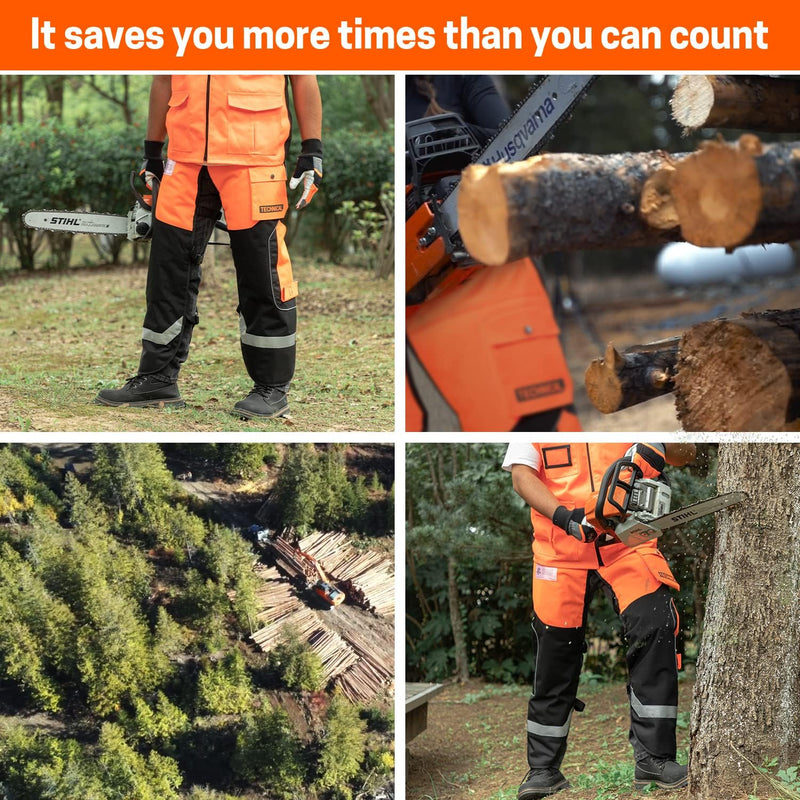 YARDMARIS Technical Version Chainsaw Chaps, Protective Chainsaw Pants,Safety Apron with Pocket, Class B