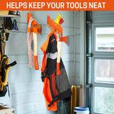 Chainsaw Wall Mount & Chain Hanger, Heavy Duty Chainsaw Holder and Chainsaw Chain Wall Mount Set, Chainsaw Rack with Tool Storage Holes and 5-Chain Hooks for Garage Shed Organization