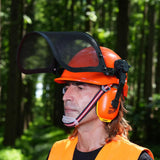 Chainsaw Helmet, Forestry Safety Helmet System with Face and Hearing Protection, Protective Hat with Visor and Muff