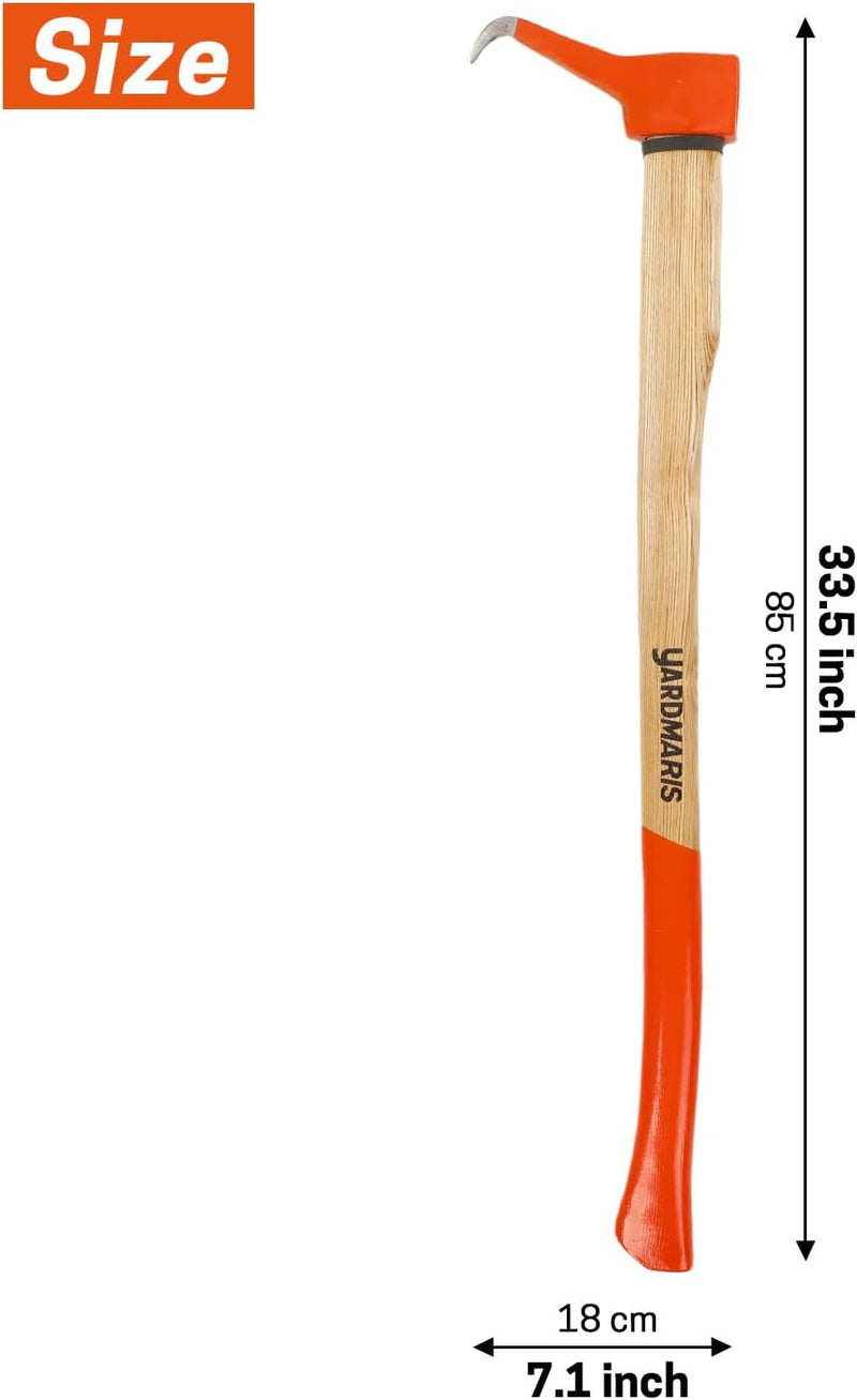 17.3in Pickaroon Logging Tool, Hookaroon Logging Tool, Ergonomic Anti-Slip Handle Lightweight Forestry Pick Tool for Dragging and Stacking Firewood